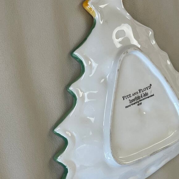 Fitz And Floyd Snowflake & Jake Snack Plate Christmas Tree Holiday Platter - Picture 6 of 9